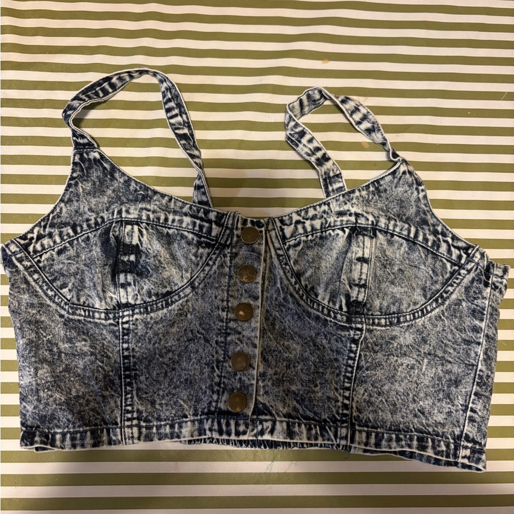 36 Point 5 Acid Wash Denim Top
